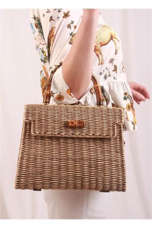 Borsa con manico in bamboo Laboratorio Capri | 115TORTORA
